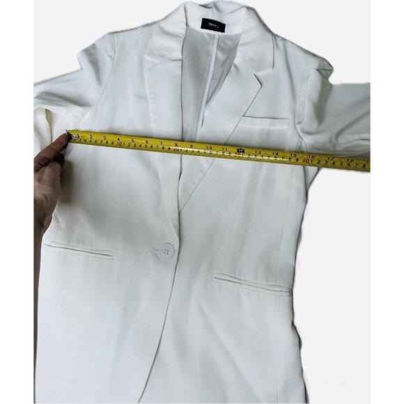 Theory White Blazer Jacket Women’s 3/4 Sleeve One Button Career Work Size 2 XS - Picture 6 of 9